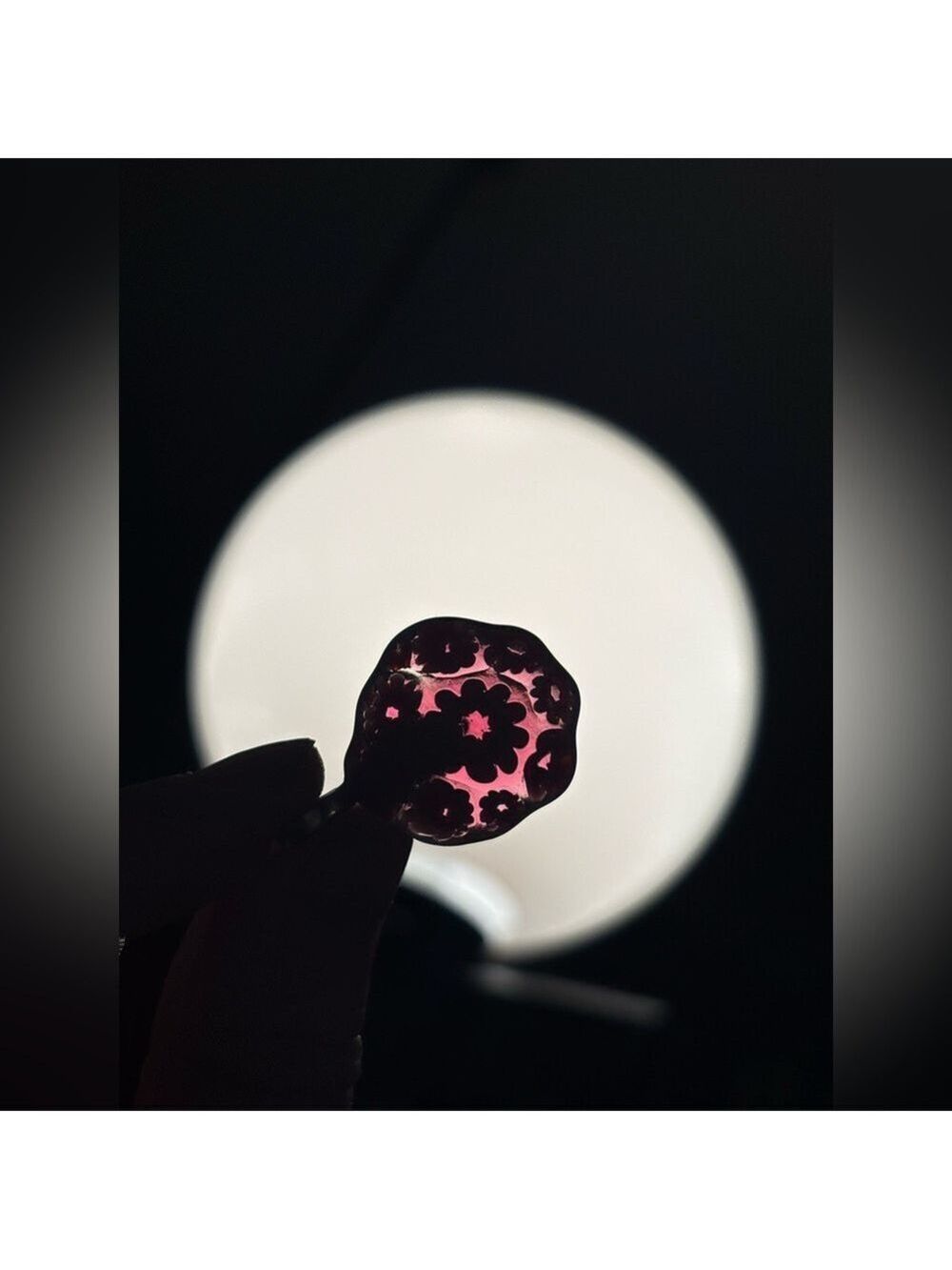 🌸Vintage Magenta Pink Millefiori Blown Glass Pendant Necklace • Floral Statement - Picture 9 of 17